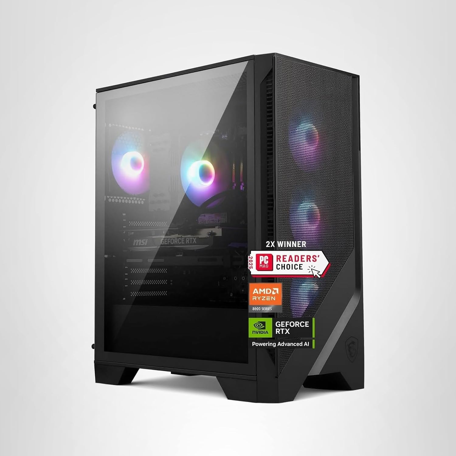 MSI Codex Z2 gaming desktop tower with RGB fans and GeForce RTX branding
